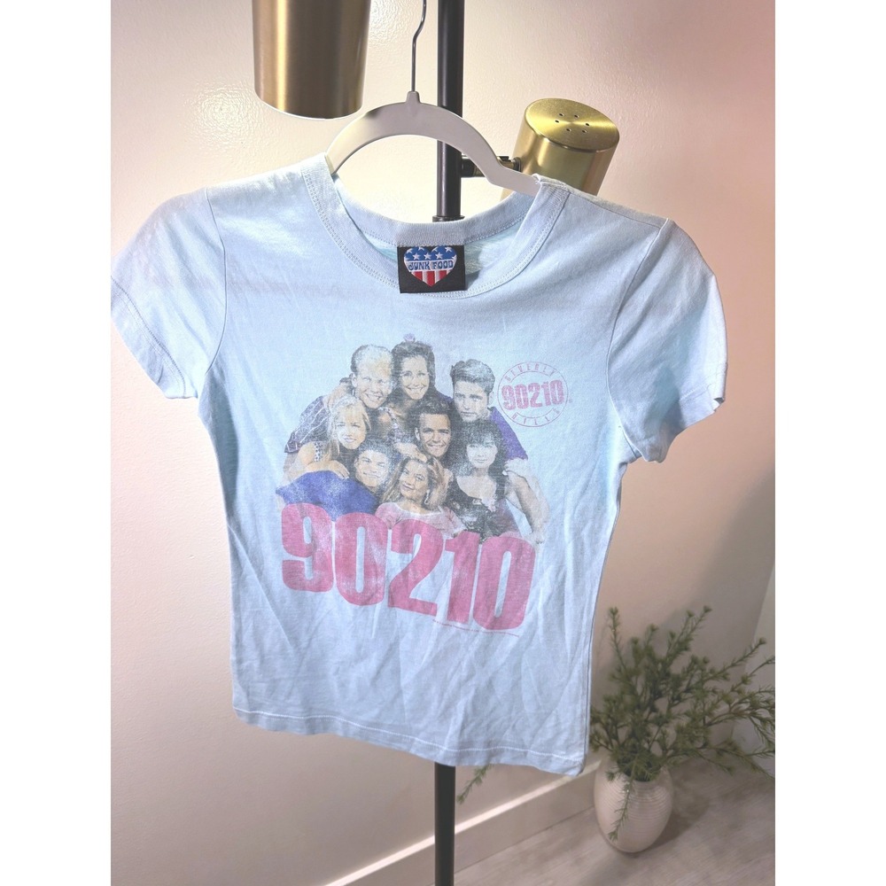 Junk Food 90210 90s cast tee rare blue collectors item y2k tv shows brenda Med